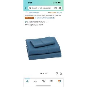 Twin XL deep pocket sheet set soft‎ microfiber Amazon Basic brand dark teal